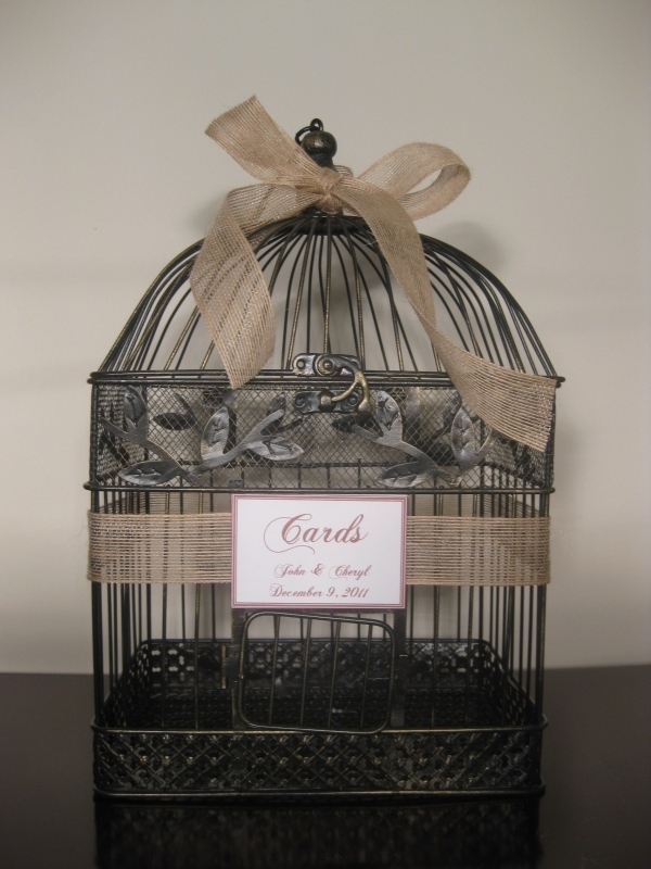 Wedding Birdcage Card Holder With Burlap